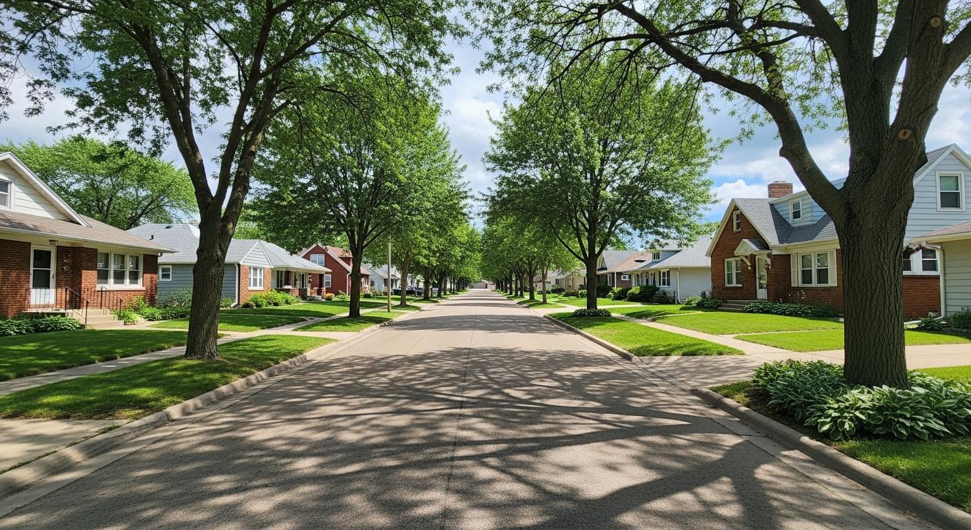 A quiet residential neighborhood in the greater Omaha area